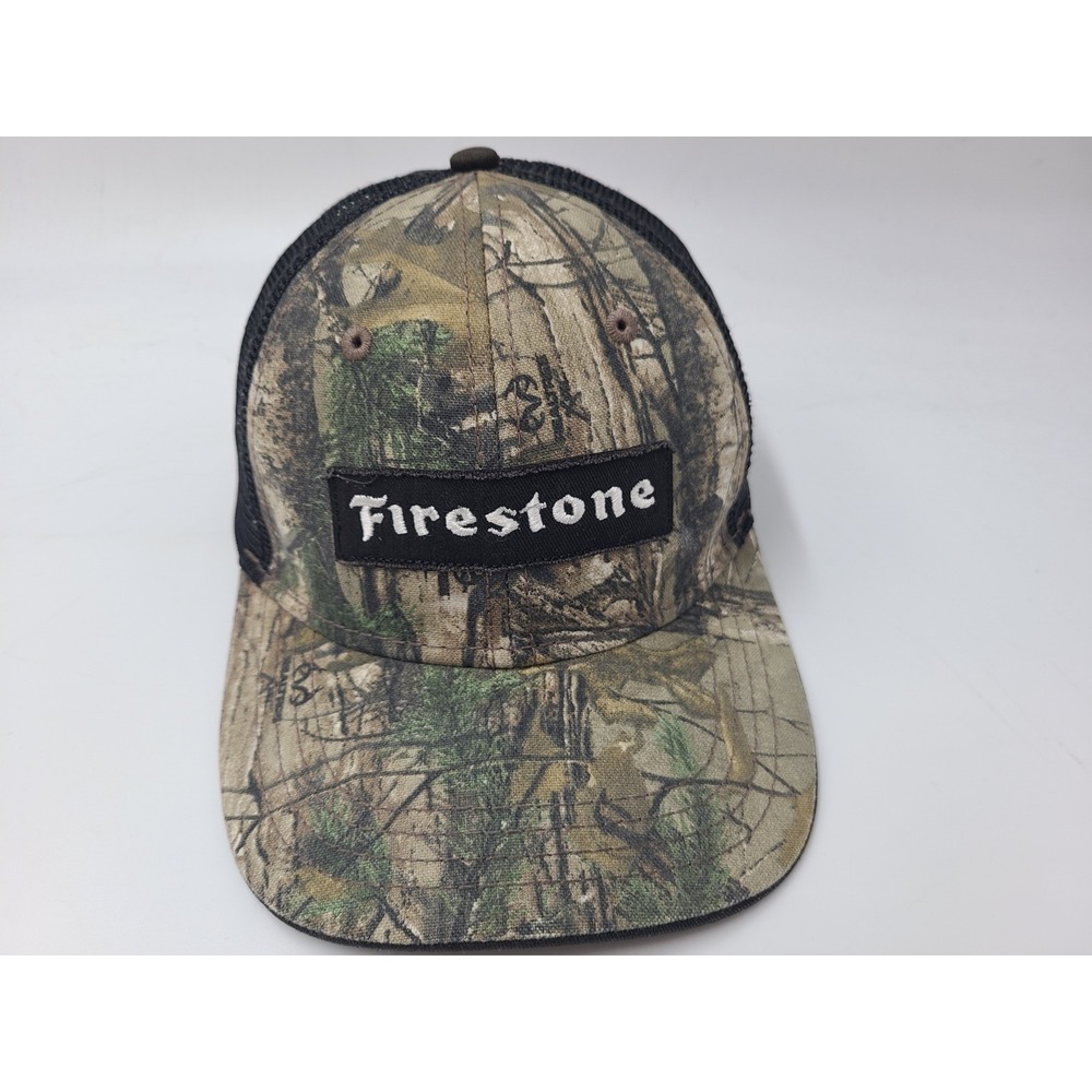 Firestone Tires Camo Mesh Trucker Snapback Hat Cap Hunt Men Women Brown‎ Black